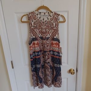 Patterned Tank Top Dress NWT